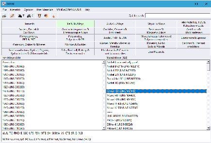 material list window